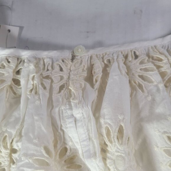 Madewell Womens White Eyelet Puff Sleeve Cotton Blend Top Size M - Picture 8 of 8